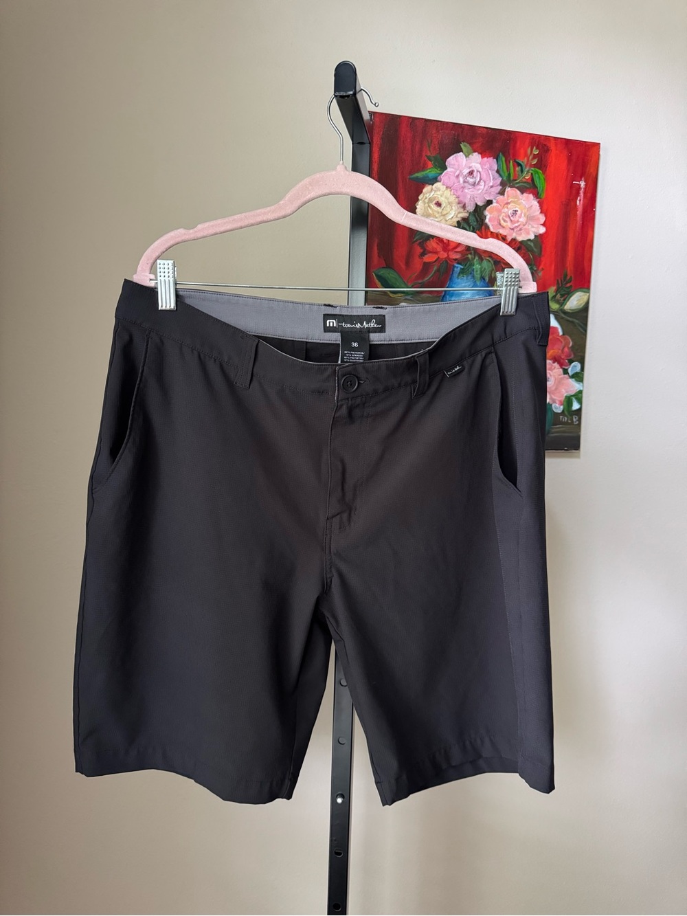 Travis Matthews black Men's Casual performance material Shorts golfing